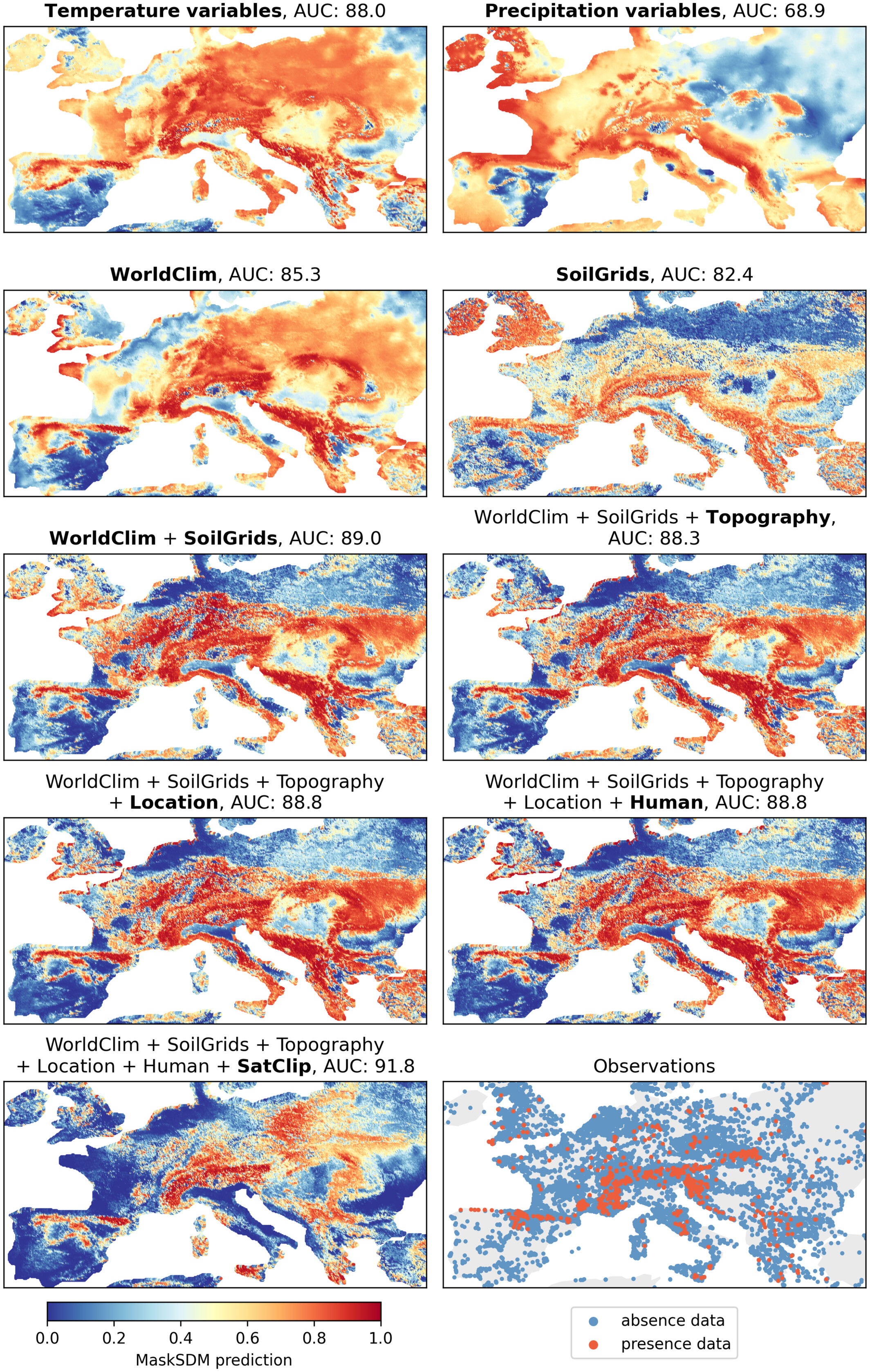 Prediction map of input subsets